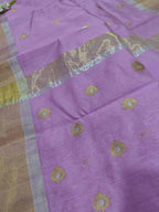 Exquisite Purple Chanderi Handloom Pure Silk Sona Roopa Saree - Luxurion World