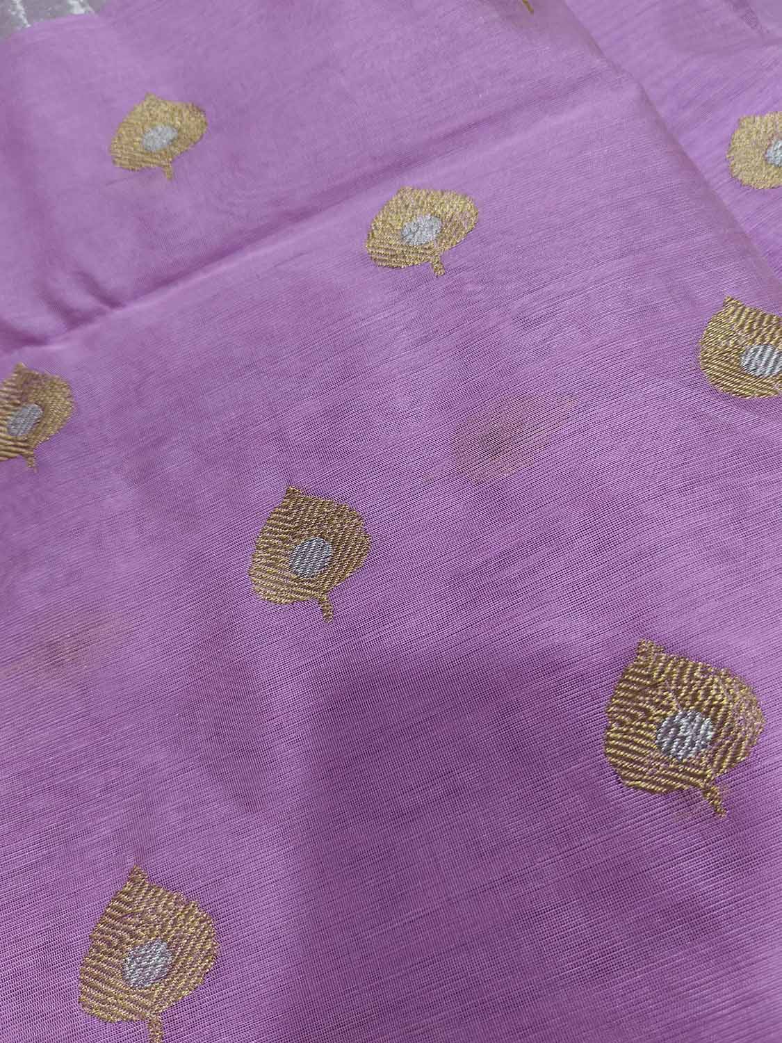 Exquisite Purple Chanderi Handloom Pure Silk Sona Roopa Saree - Luxurion World