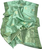 Green Chanderi Handloom Pure Katan Silk Saree - Luxurion World