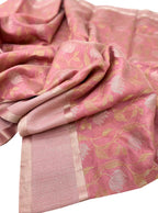 Pink Chanderi Handloom Pure Silk Saree - Luxurion World