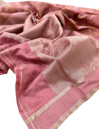 Pink Chanderi Handloom Pure Silk Saree - Luxurion World