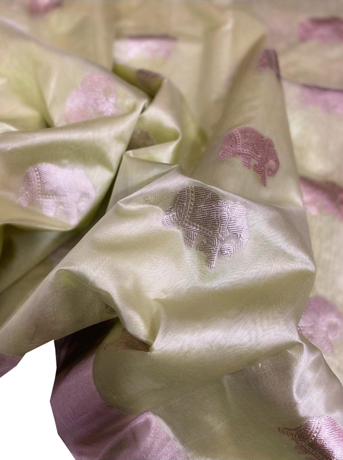 Green Chanderi Handloom Pure Silk Saree - Luxurion World
