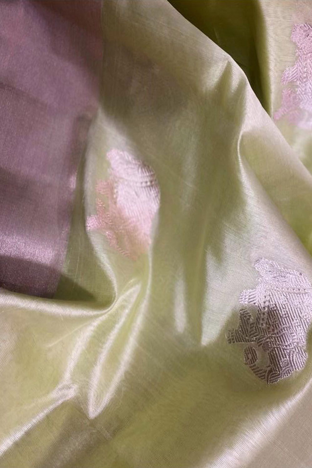 Green Chanderi Handloom Pure Silk Saree - Luxurion World