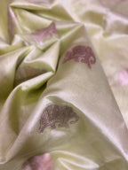 Green Chanderi Handloom Pure Silk Saree - Luxurion World