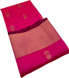 Pink Chanderi Handloom Pure Silk Saree - Luxurion World