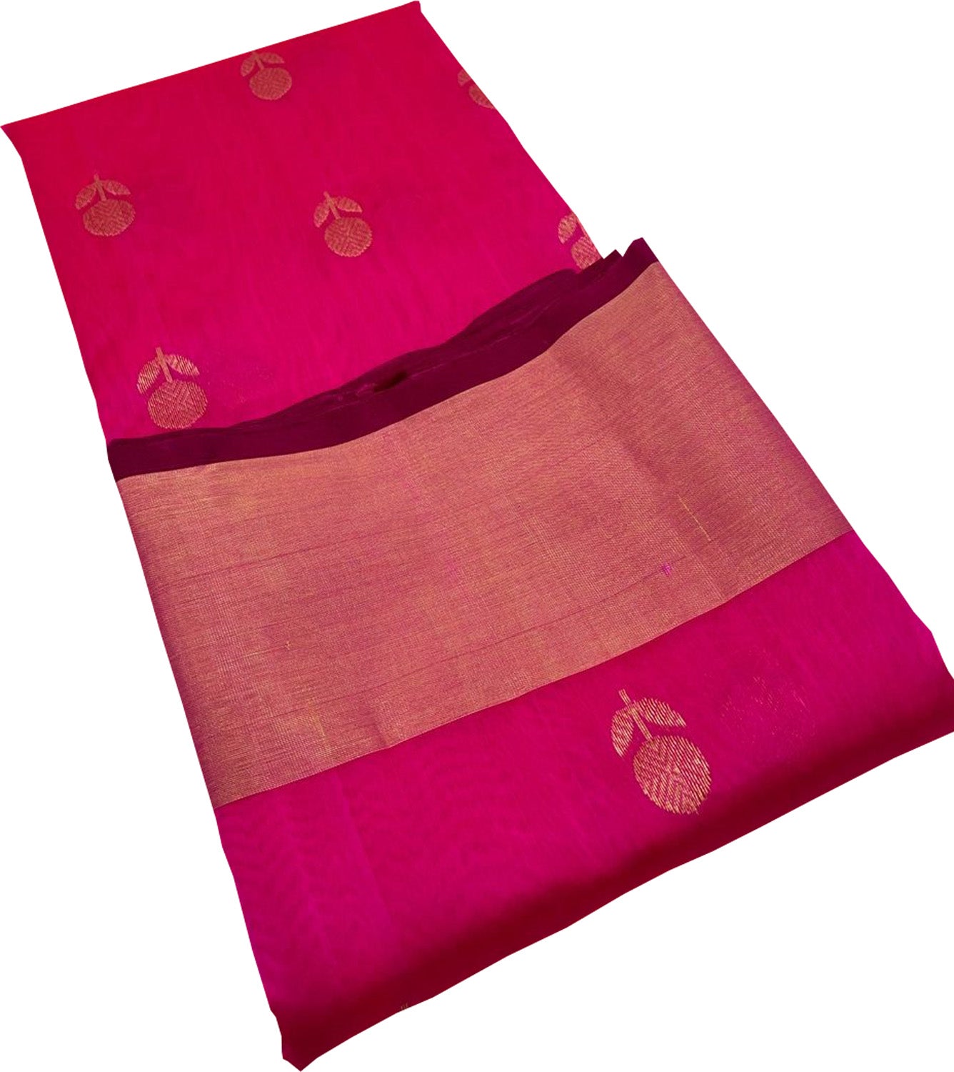 Pink Chanderi Handloom Pure Silk Saree - Luxurion World