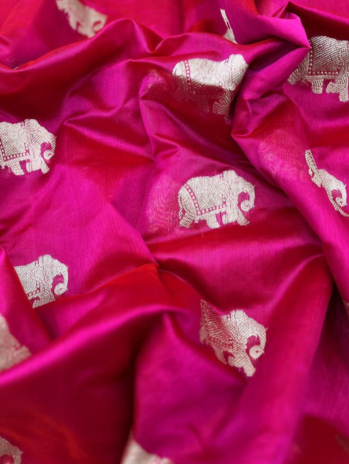 Pink Chanderi Handloom Pure Silk Saree - Luxurion World