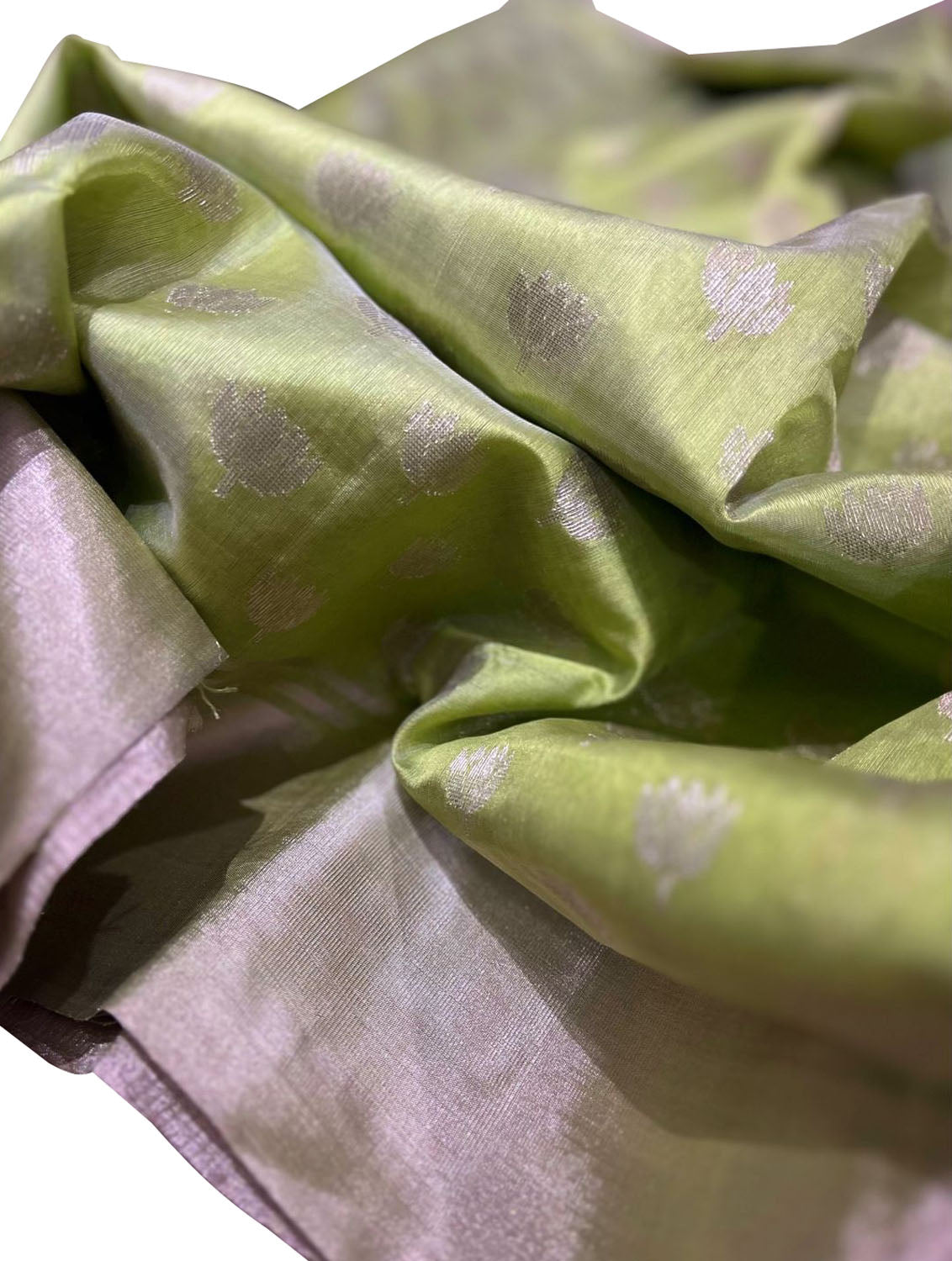 Green Chanderi Handloom Pure Silk Saree - Luxurion World