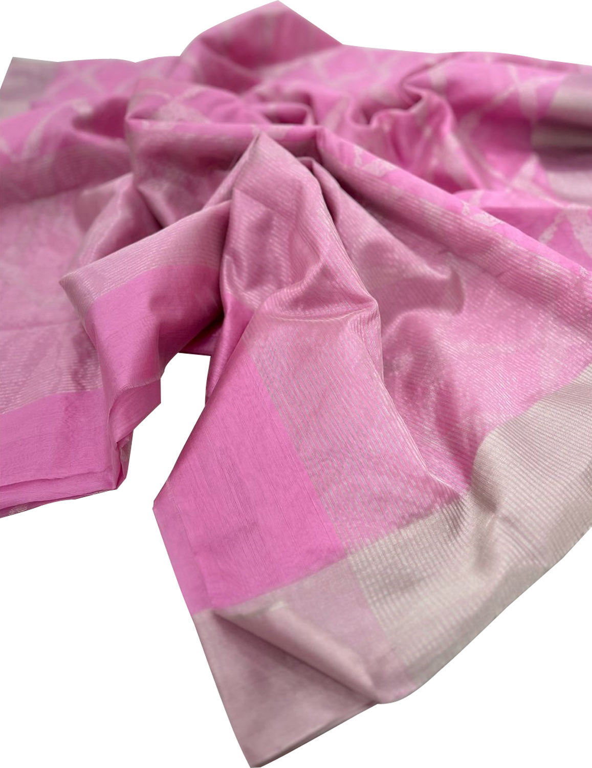 Pink Chanderi Handloom Pure Silk Saree - Luxurion World