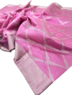Pink Chanderi Handloom Pure Silk Saree - Luxurion World