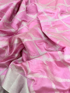 Pink Chanderi Handloom Pure Silk Saree - Luxurion World