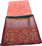 Pink Chanderi Handloom Pure Silk Saree - Luxurion World