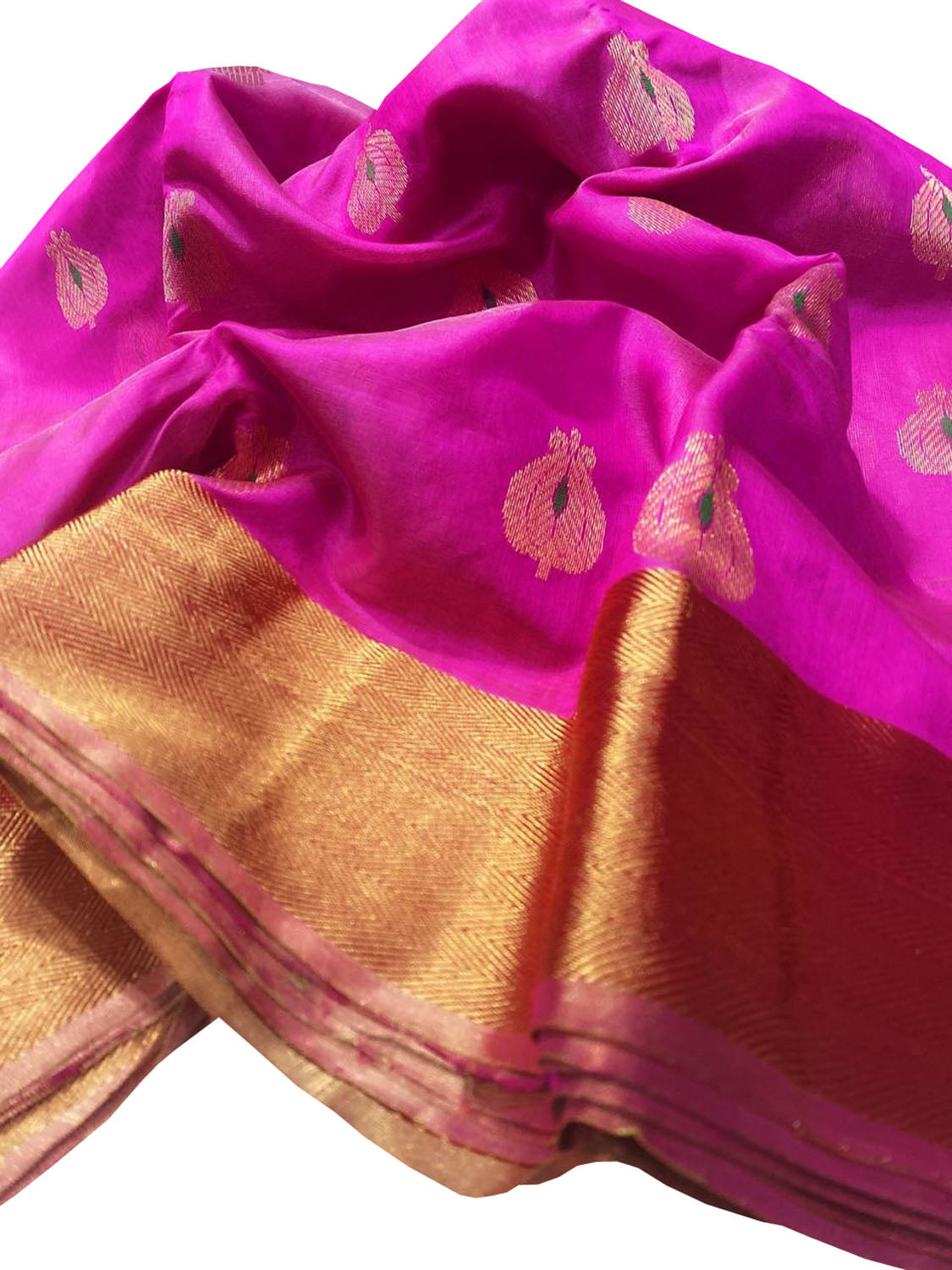 Pink Chanderi Handloom Pure Silk Saree - Luxurion World