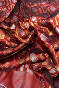 Maroon Chanderi Handloom Pure Silk Sona Roopa Flower Design Saree - Luxurion World