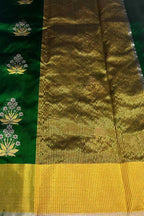Exquisite Green Chanderi Handloom Pure Silk Saree: Timeless Elegance - Luxurion World