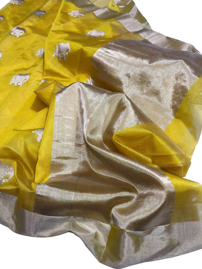 Exquisite Yellow Chanderi Handloom Pure Silk Saree: A Timeless Elegance - Luxurion World