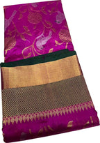 Elegant Pink Chanderi Handloom Pure Silk Saree - Luxurion World