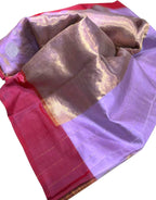 Elegant Purple Chanderi Handloom Silk Saree: A Timeless Classic - Luxurion World