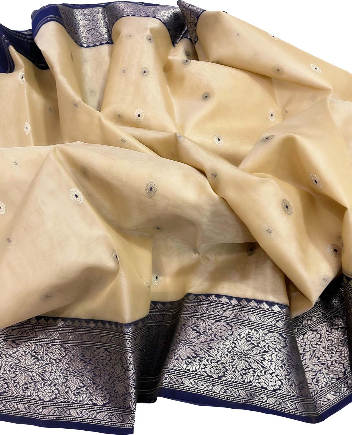 Elegant Pastel Chanderi Handloom Pure Katan Organza Silk Saree - Luxurion World