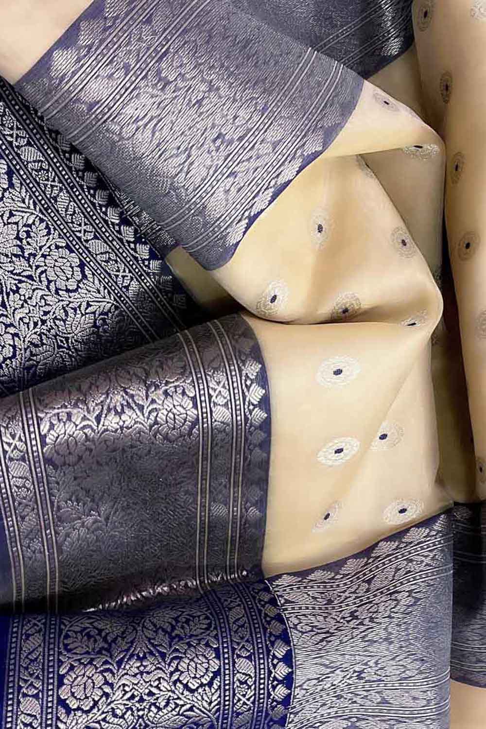 Elegant Pastel Chanderi Handloom Pure Katan Organza Silk Saree - Luxurion World