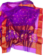 Stunning Pink Chanderi Handloom Silk Saree - Luxurion World