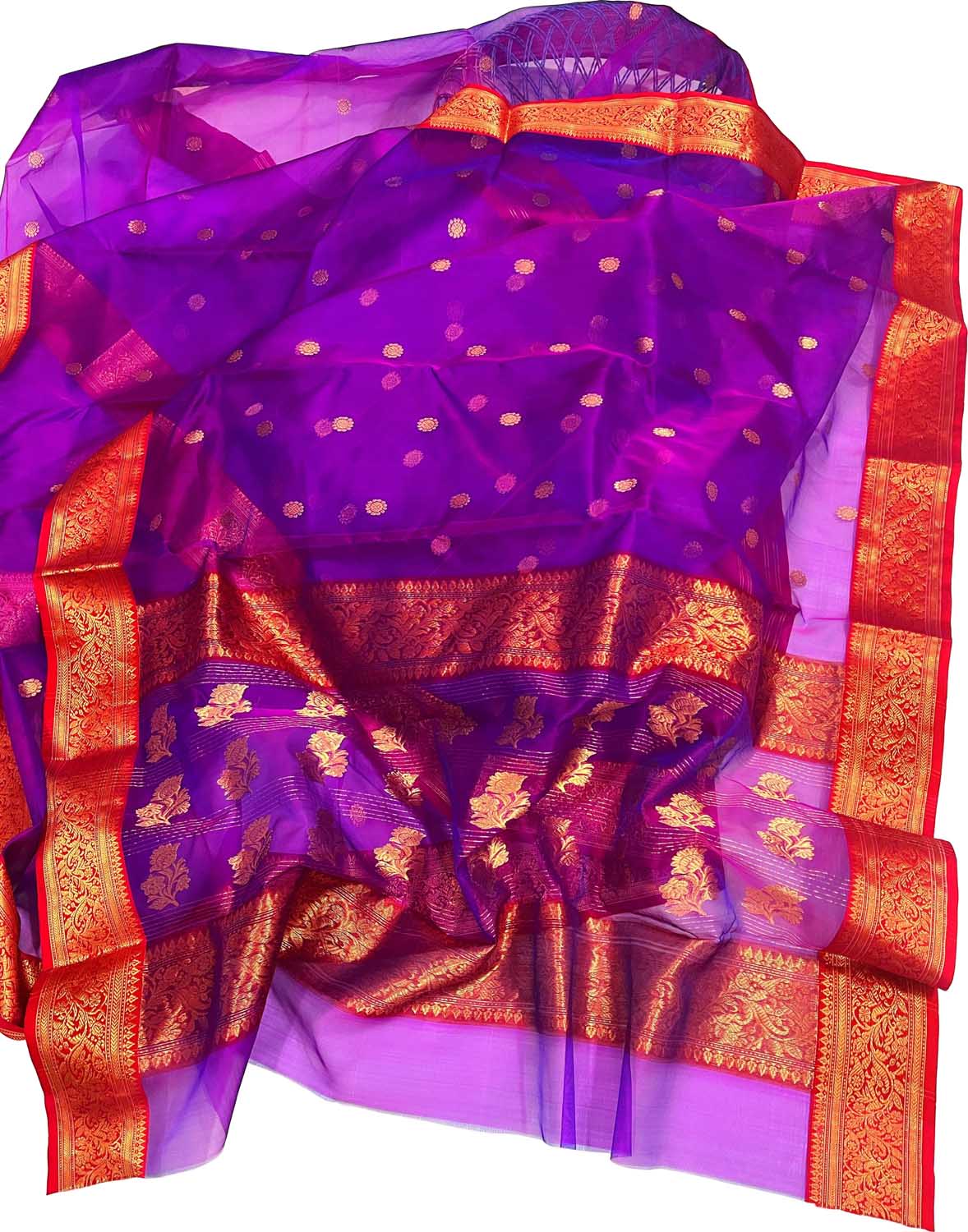 Stunning Pink Chanderi Handloom Silk Saree - Luxurion World