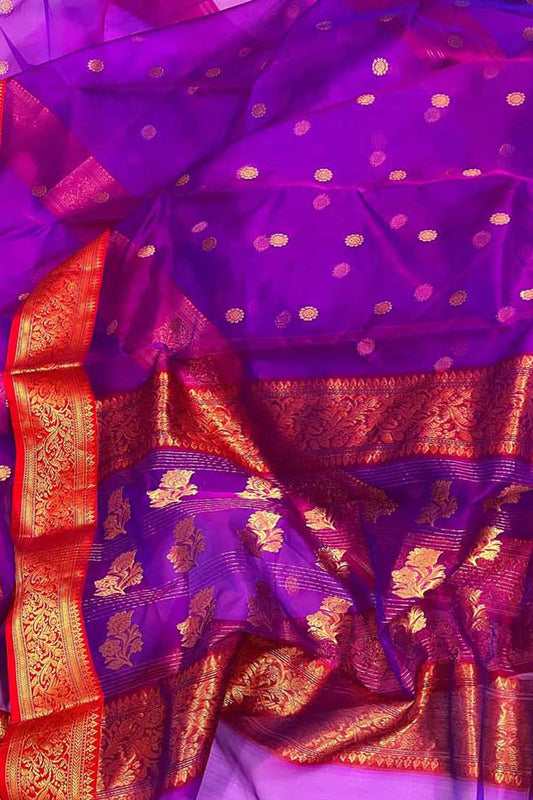 Stunning Pink Chanderi Handloom Silk Saree - Luxurion World