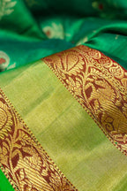 Green Chanderi Handloom Pure Katan Silk Saree - Luxurion World