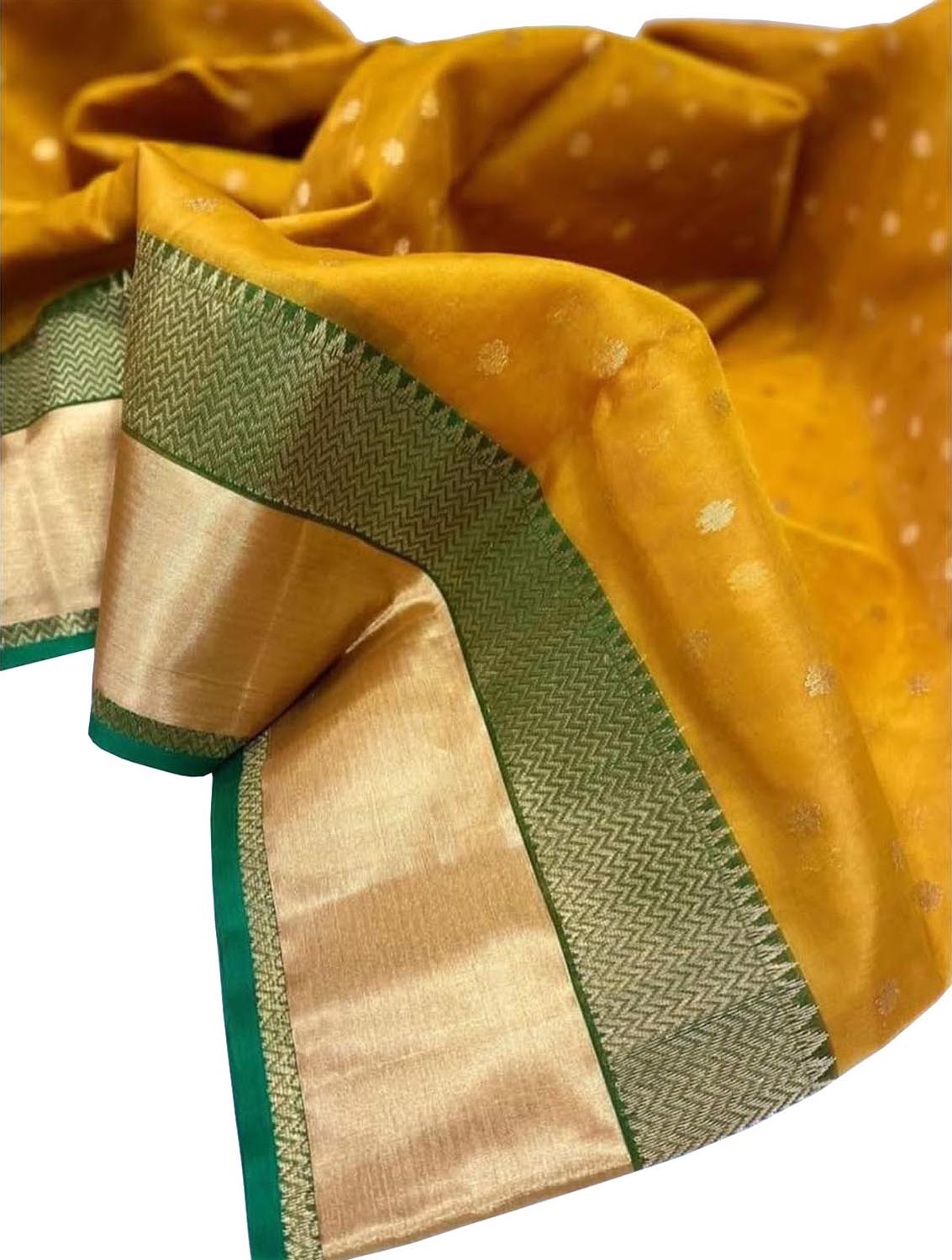 Orange Chanderi Handloom Katan Silk Saree - Luxurion World
