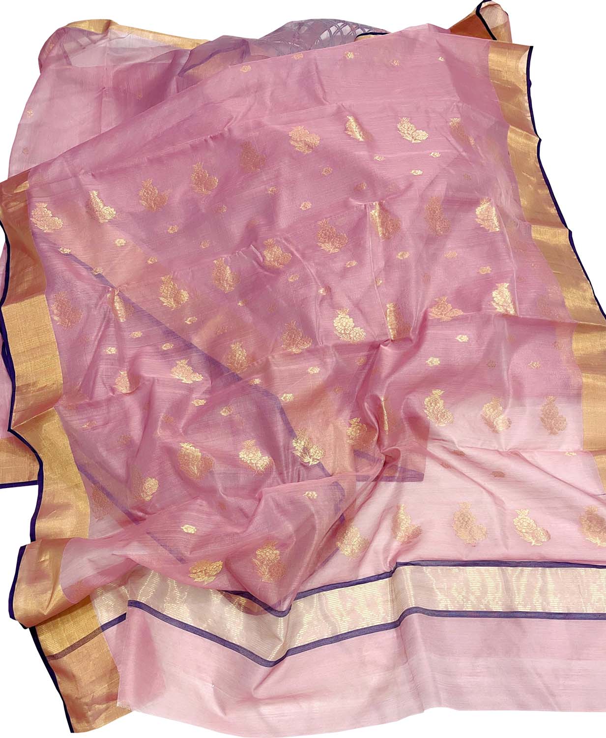 Stunning Pink Chanderi Silk Cotton Saree - Luxurion World