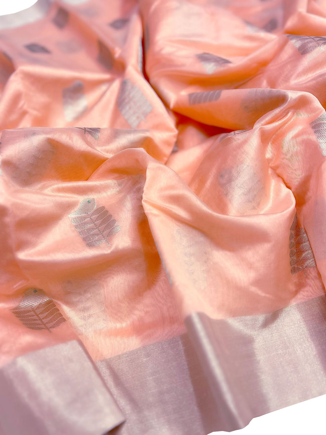 Vibrant Orange Chanderi Silk Saree - Handloom Beauty - Luxurion World