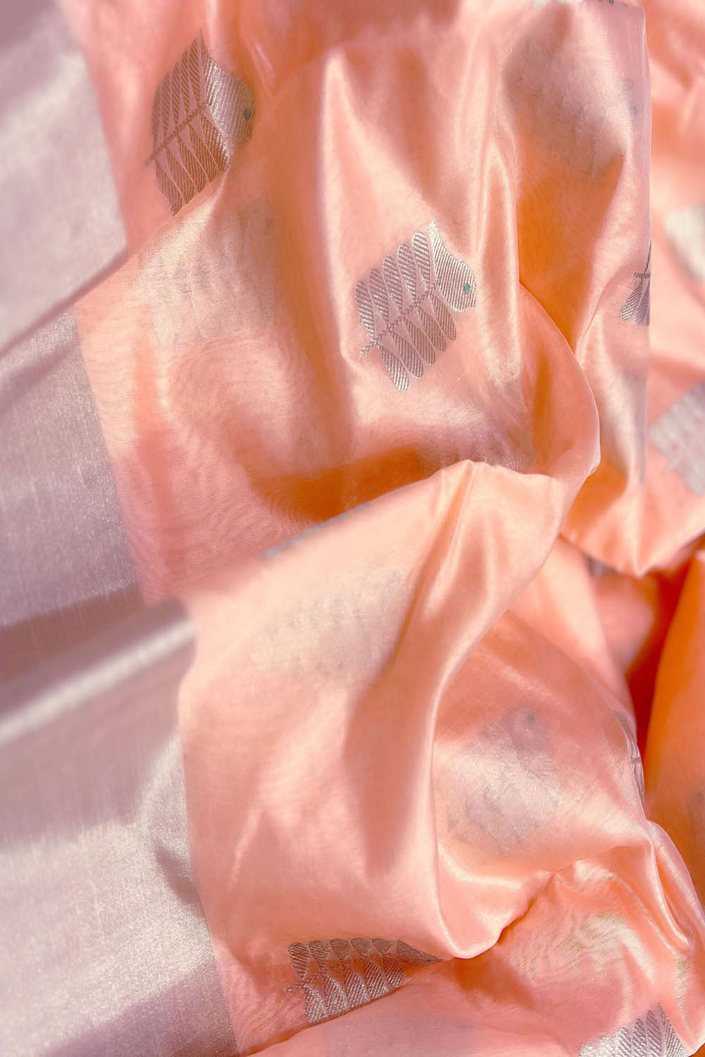 Vibrant Orange Chanderi Silk Saree - Handloom Beauty - Luxurion World