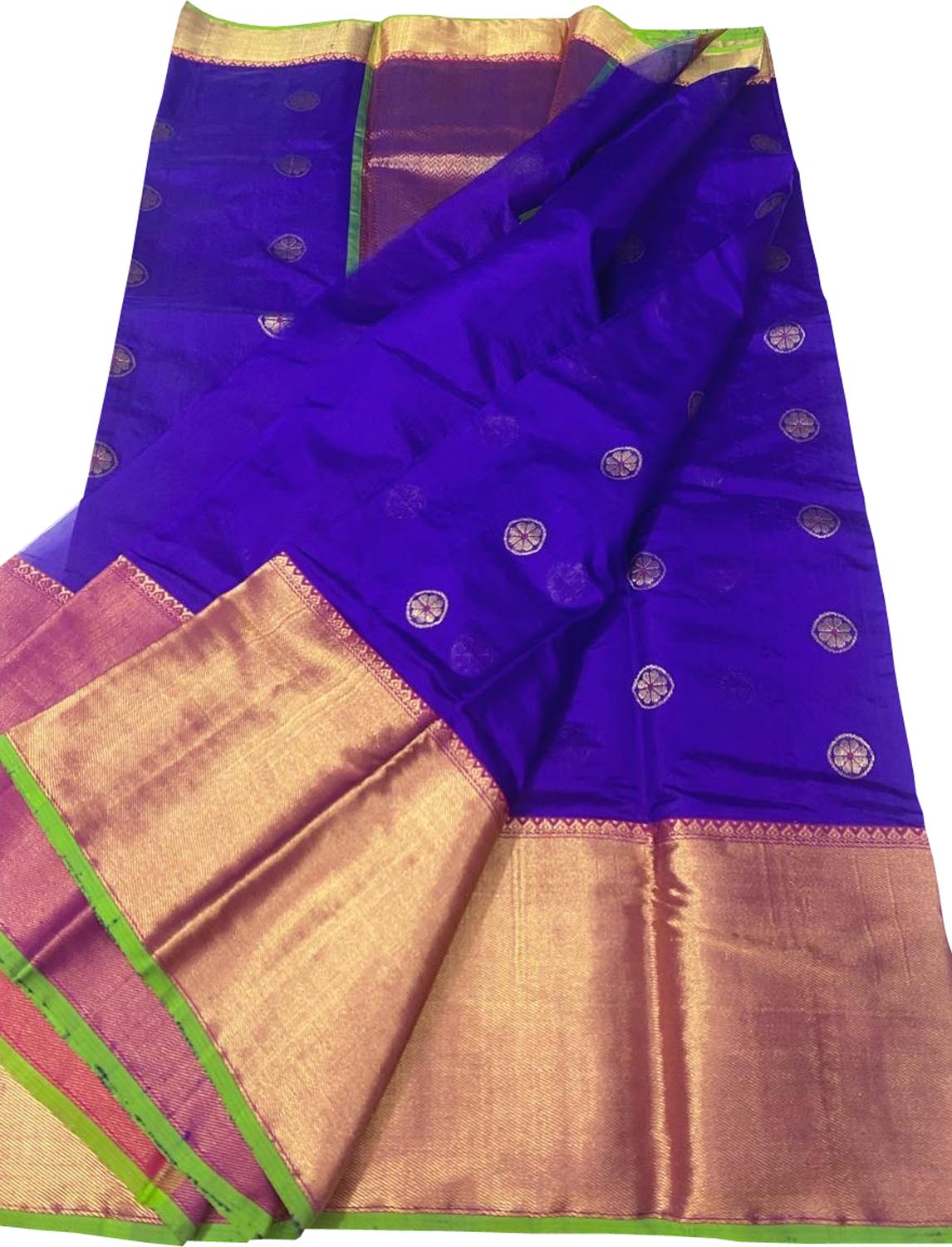 Blue Chanderi Handloom Silk Saree - Elegant and Pure - Luxurion World