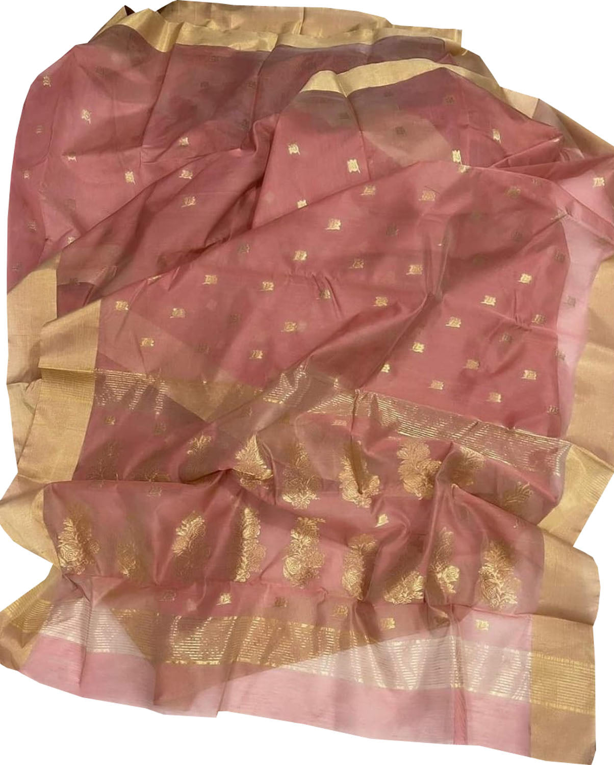 Beautiful Pink Chanderi Silk Cotton Saree - Luxurion World