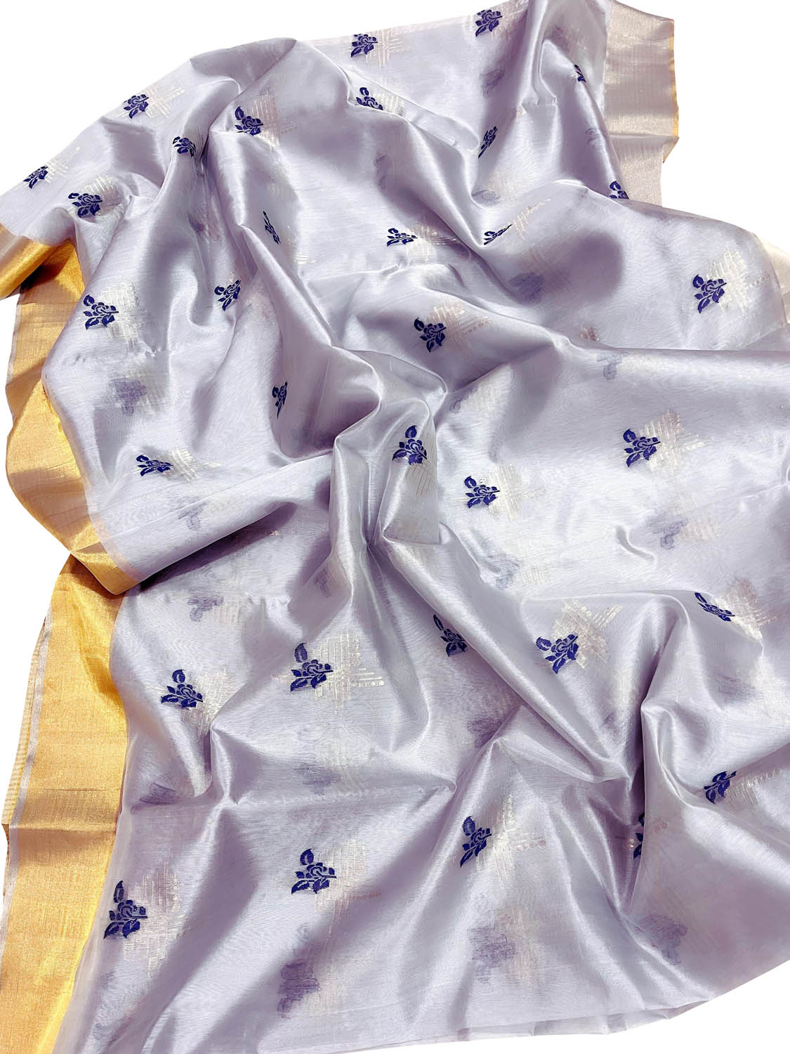 Elegant Purple Silk Saree: Chanderi Handloom Beauty - Luxurion World