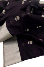 Dark Blue Chanderi Handloom Silk Saree - Pure Elegance - Luxurion World