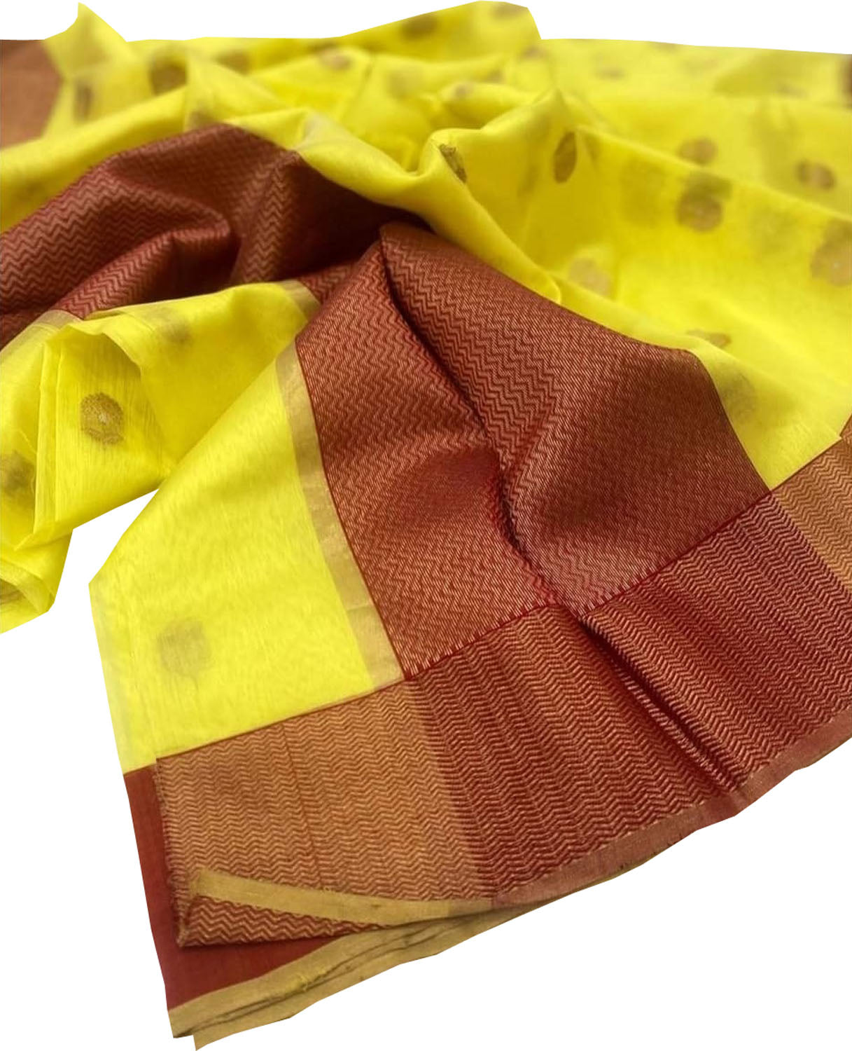 Golden Glow: Chanderi Handloom Silk Saree - Luxurion World