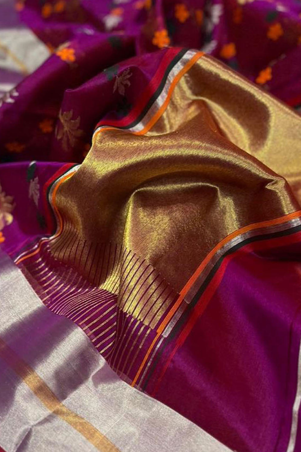 Exquisite Purple Chanderi Silk Saree - Luxurion World