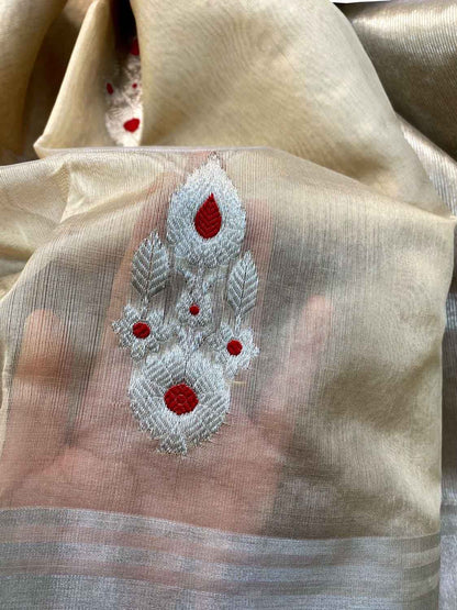 Pastel Chanderi Handloom Silk Saree - Luxurion World