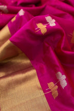Beautiful Pink Chanderi Pure Silk Saree - Handloom Pure - Luxurion World