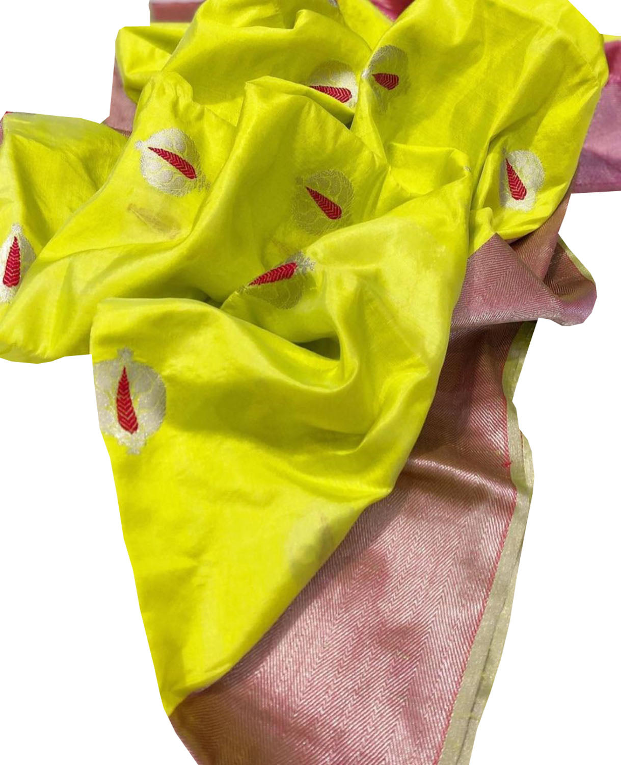 Green Chanderi Handloom Pure Silk Meenakari Saree - Luxurion World