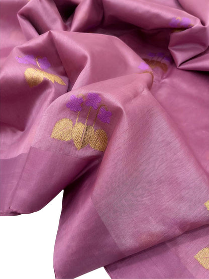 Pretty in Pink: Chanderi Handloom Pure Silk Saree - Luxurion World