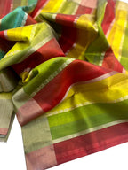 Multicolor Chanderi Handloom Pure Silk Saree - Luxurion World