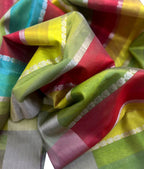 Multicolor Chanderi Handloom Pure Silk Saree - Luxurion World