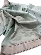 Blue Chanderi Handloom Pure Silk Saree - Luxurion World