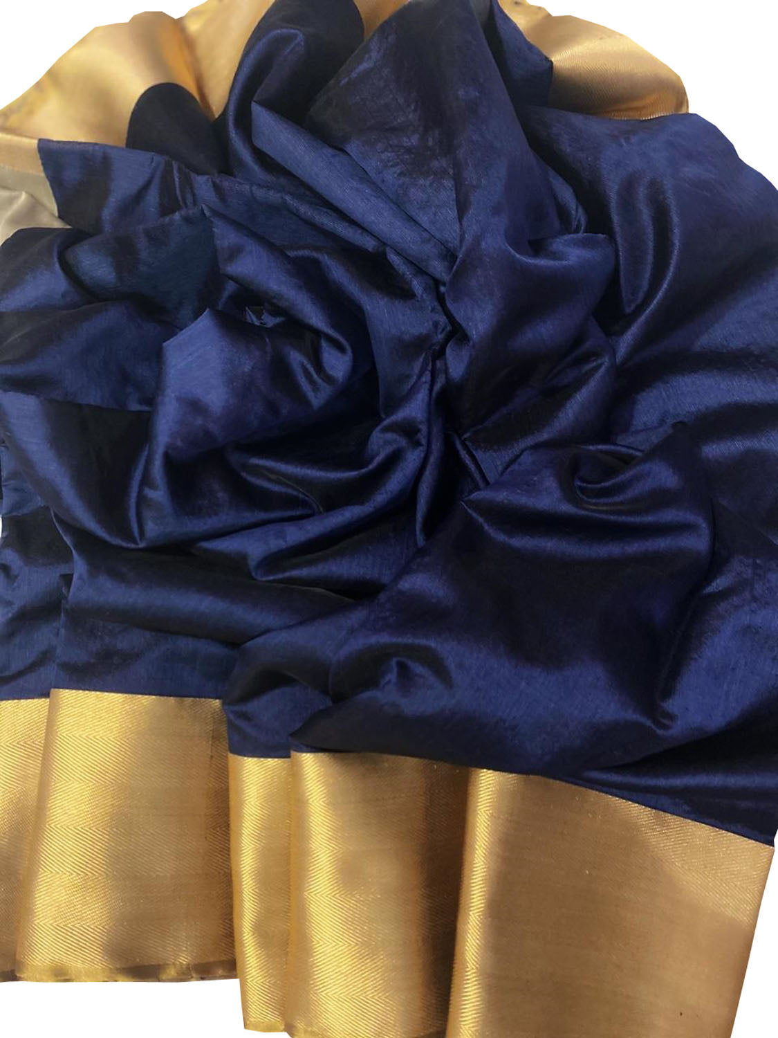 Blue Chanderi Handloom Pure Silk Saree - Luxurion World
