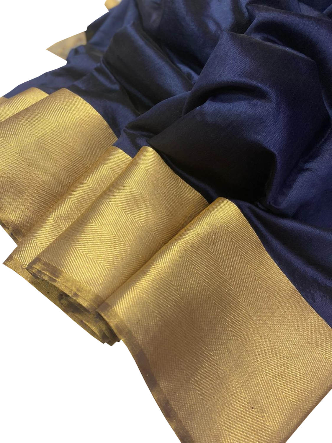Blue Chanderi Handloom Pure Silk Saree - Luxurion World