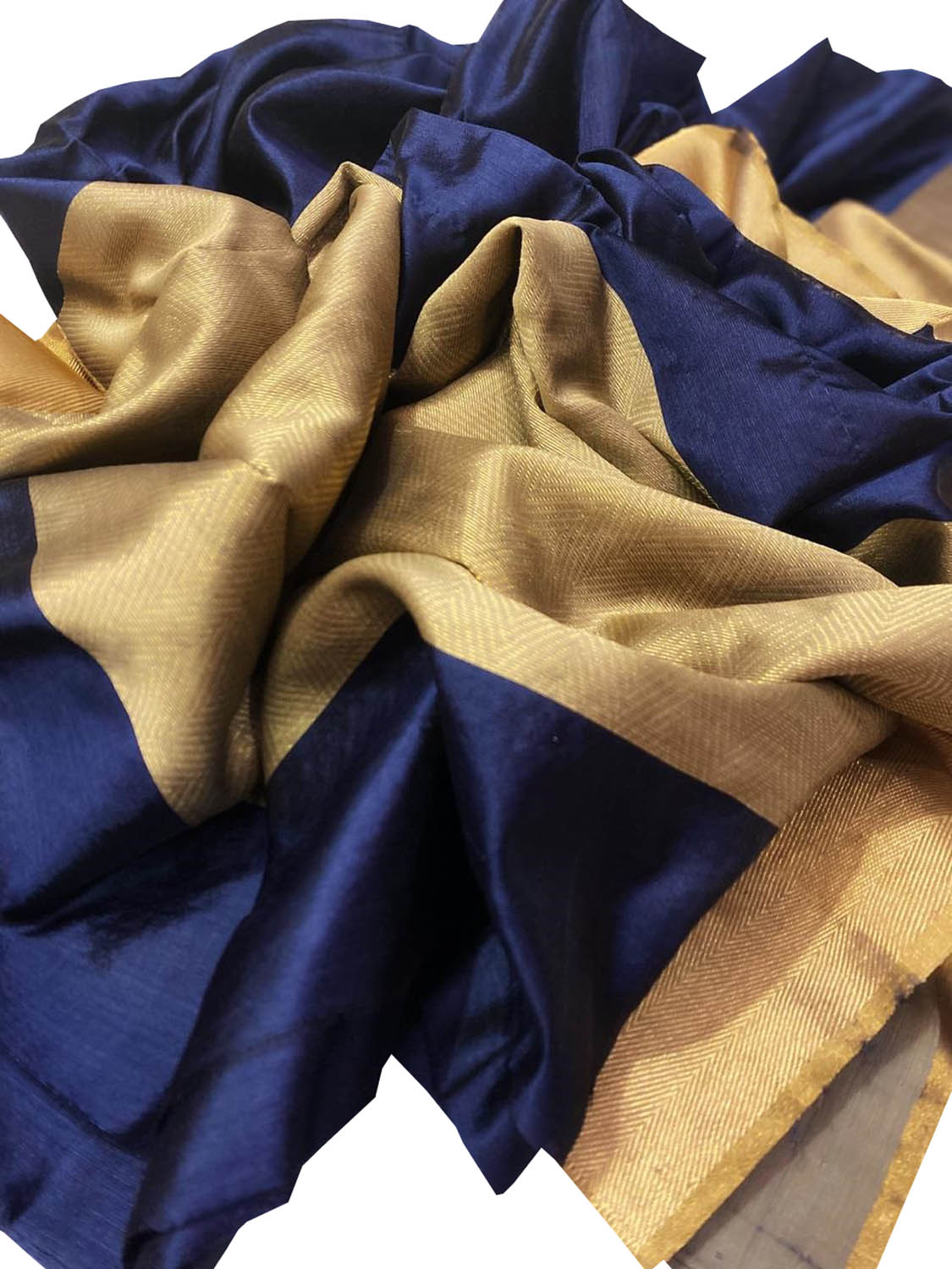 Blue Chanderi Handloom Pure Silk Saree - Luxurion World
