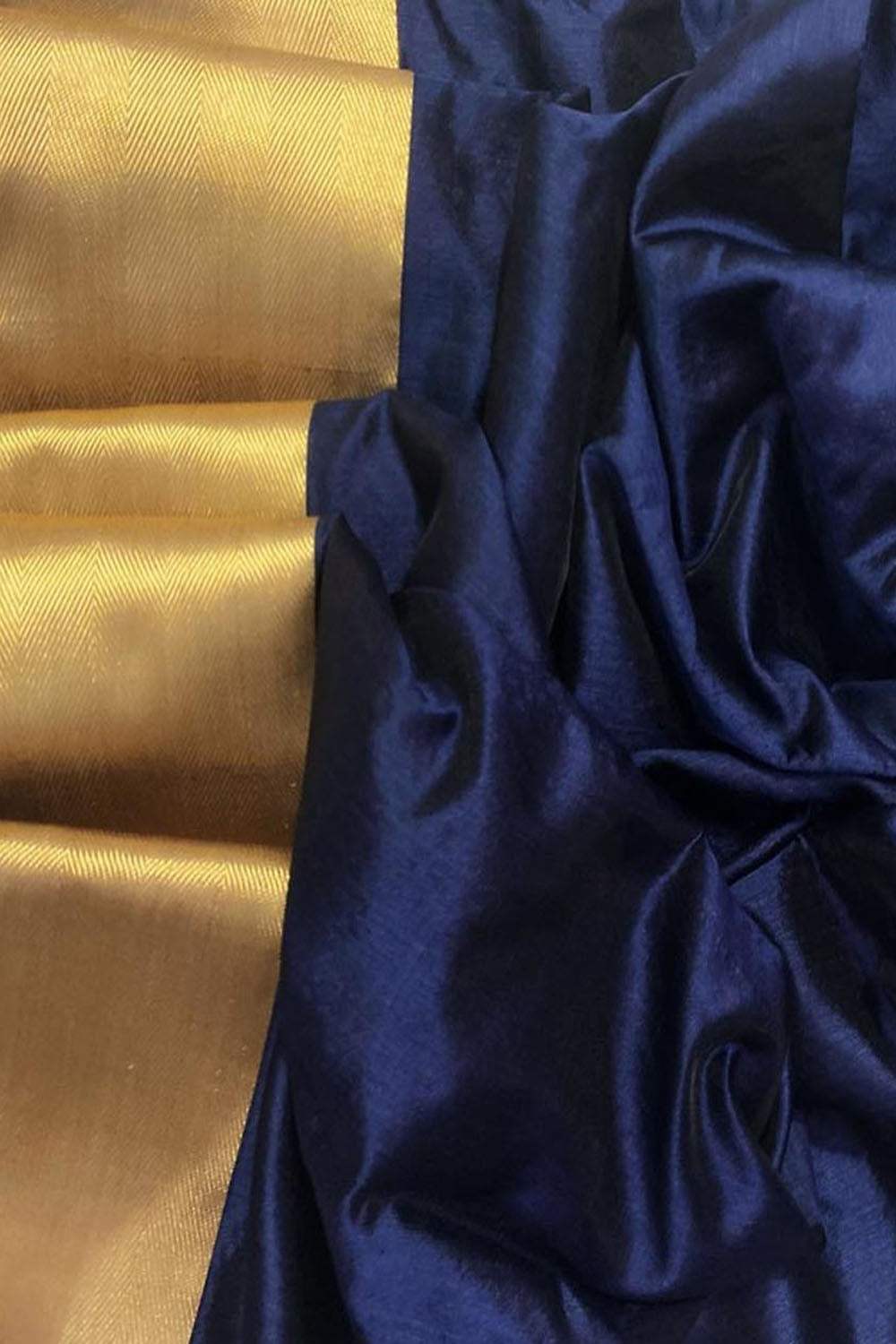 Blue Chanderi Handloom Pure Silk Saree - Luxurion World