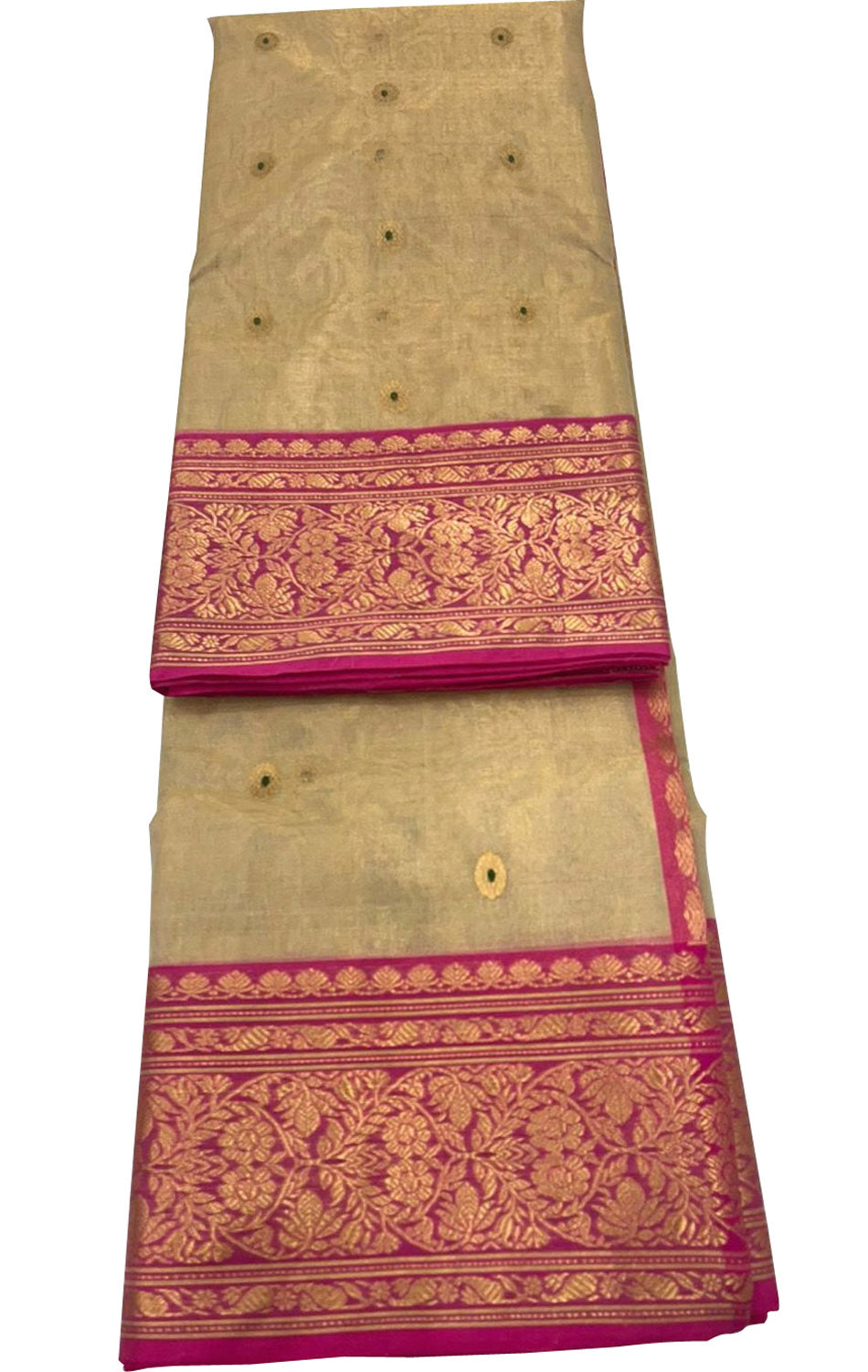 Pastel Chanderi Handloom Katan Tissue Meenakari Booti Design Saree - Luxurion World